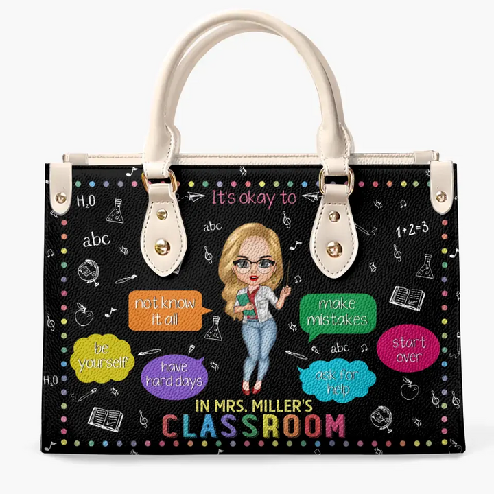 Personalized Custom Leather Bag - Teacher's Day, Birthday Gift For Teacher - It's Okay To Make Mistakes