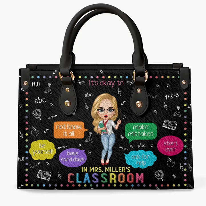 Personalized Custom Leather Bag - Teacher's Day, Birthday Gift For Teacher - It's Okay To Make Mistakes