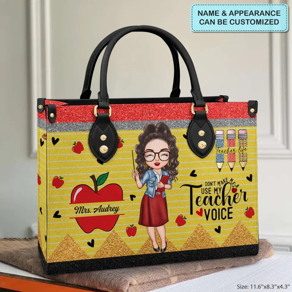 Personalized Custom Leather Bag - Teacher's Day, Birthday Gift For Teacher - Teaching Is My Jam
