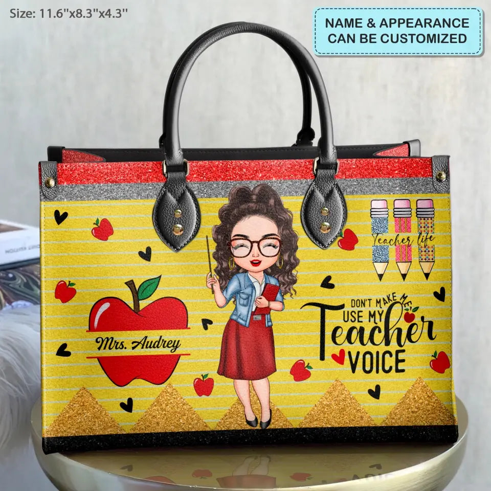 Personalized Custom Leather Bag - Teacher's Day, Birthday Gift For Teacher - Teaching Is My Jam