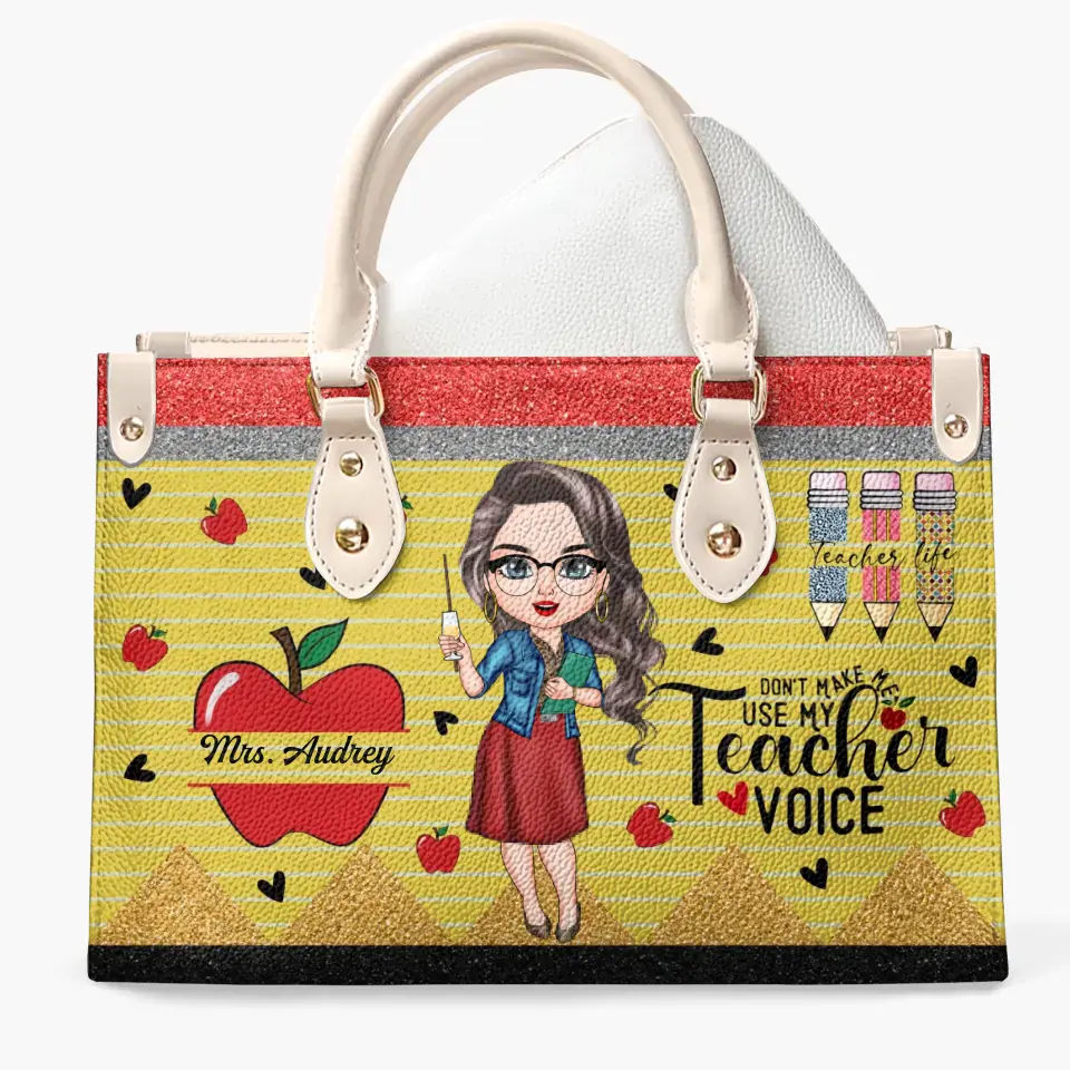 Personalized Custom Leather Bag - Teacher's Day, Birthday Gift For Teacher - Teaching Is My Jam