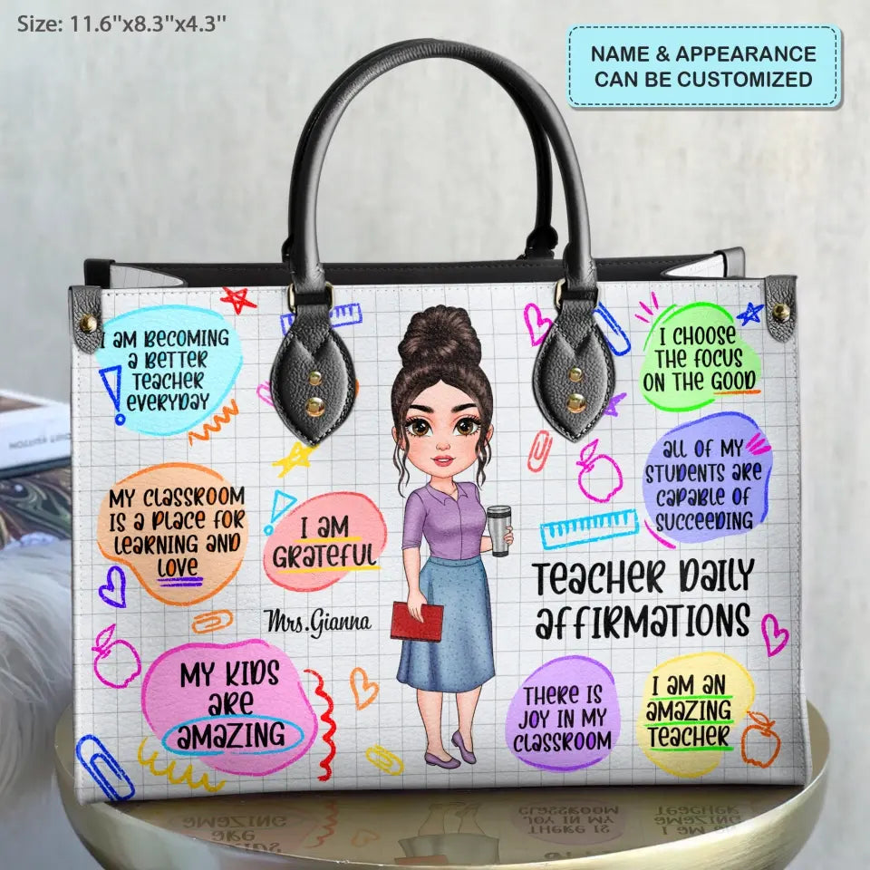 Personalized Leather Bag - Birthday, Teacher's Day Gift For Teacher - I Am An Amazing Teacher ARND005