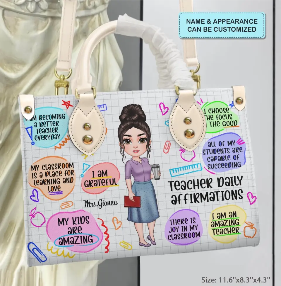 Personalized Leather Bag - Birthday, Teacher's Day Gift For Teacher - I Am An Amazing Teacher ARND005
