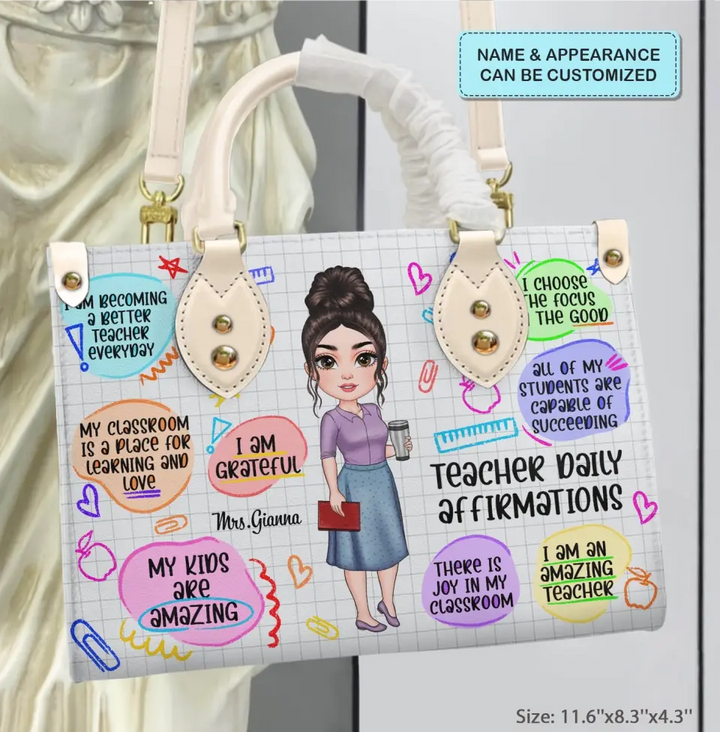 Personalized Leather Bag - Birthday, Teacher's Day Gift For Teacher - I Am An Amazing Teacher ARND005