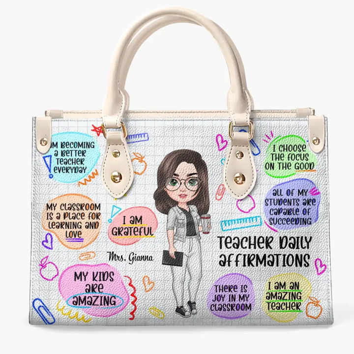 Personalized Leather Bag - Birthday, Teacher's Day Gift For Teacher - I Am An Amazing Teacher ARND005