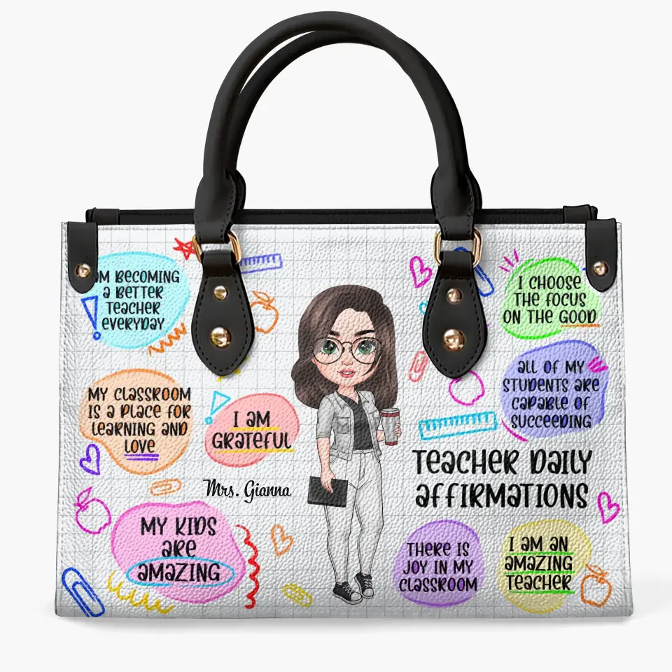 Personalized Leather Bag - Birthday, Teacher's Day Gift For Teacher - I Am An Amazing Teacher ARND005