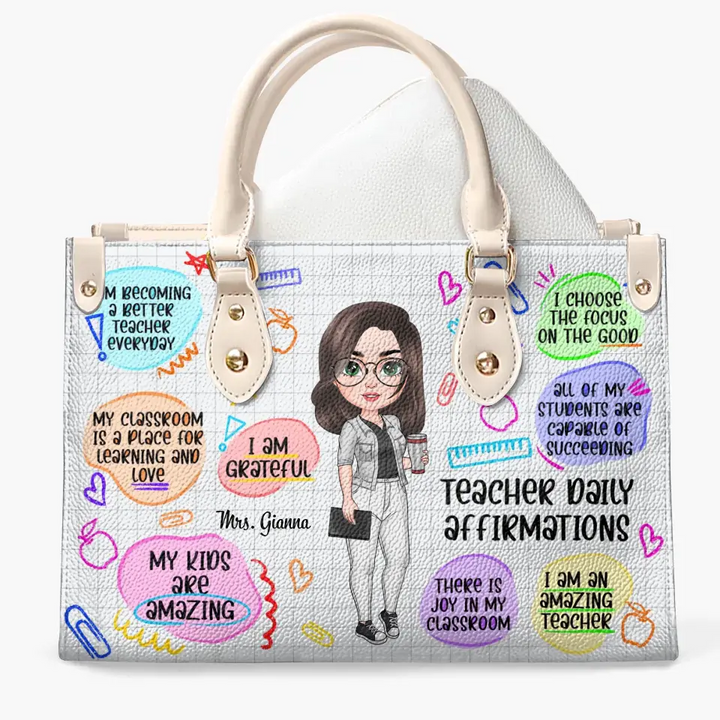 Personalized Leather Bag - Birthday, Teacher's Day Gift For Teacher - I Am An Amazing Teacher ARND005