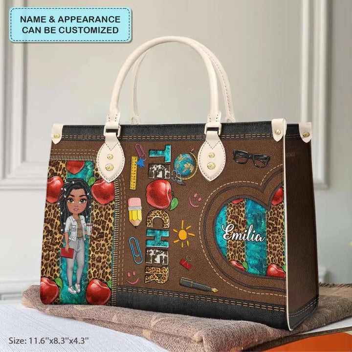 Personalized Custom Leather Bag - Teacher's Day, Birthday Gift For Teacher - Teacher Life