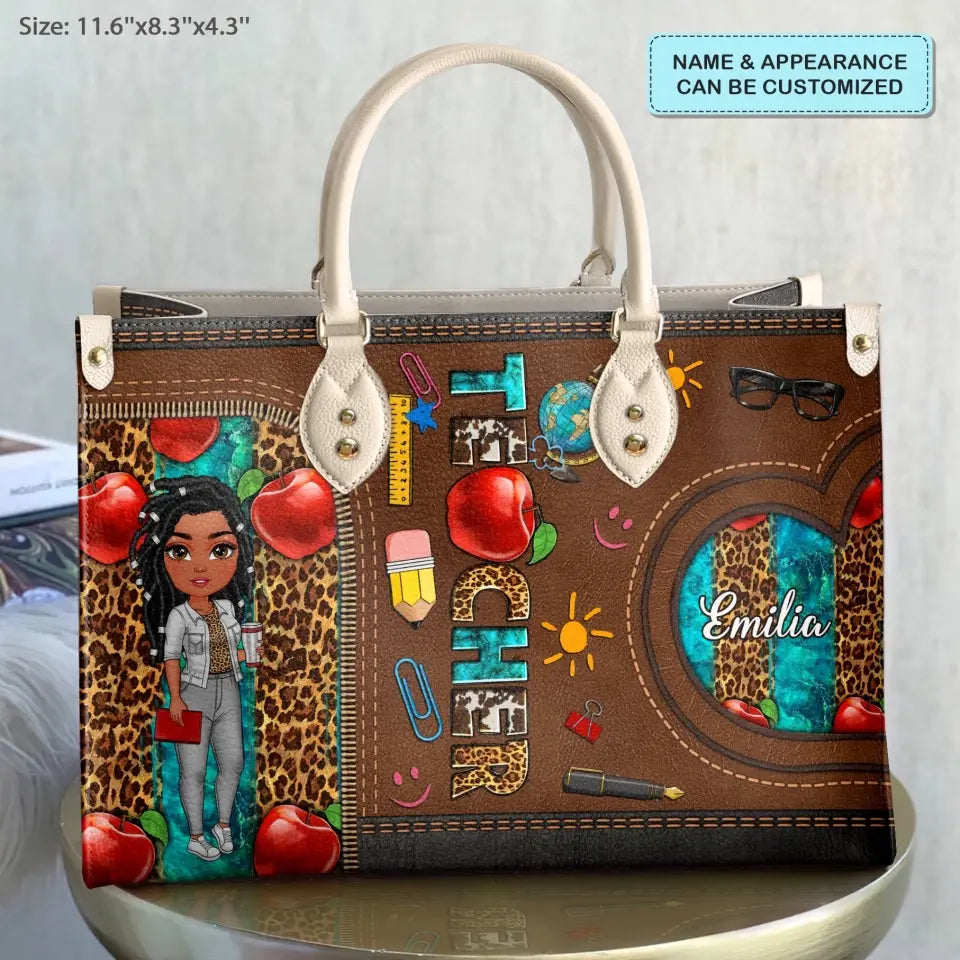 Personalized Custom Leather Bag - Teacher's Day, Birthday Gift For Teacher - Teacher Life
