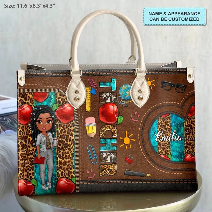 Personalized Custom Leather Bag - Teacher's Day, Birthday Gift For Teacher - Teacher Life