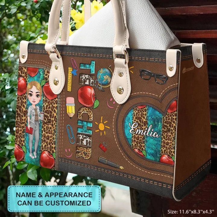 Personalized Custom Leather Bag - Teacher's Day, Birthday Gift For Teacher - Teacher Life