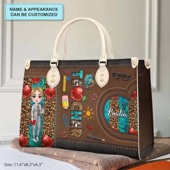 Personalized Custom Leather Bag - Teacher's Day, Birthday Gift For Teacher - Teacher Life