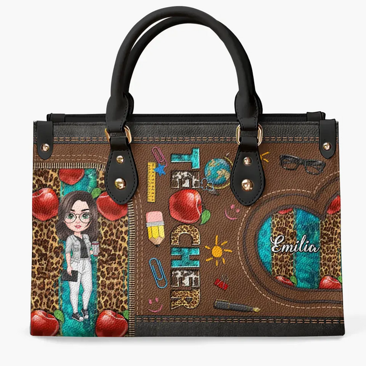 Personalized Custom Leather Bag - Teacher's Day, Birthday Gift For Teacher - Teacher Life