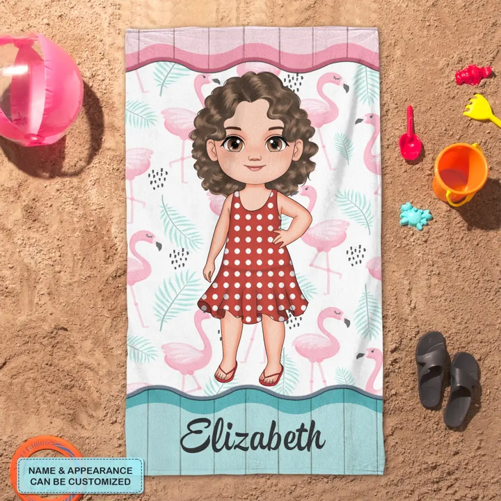 Personalized Childrens Beach Towel - Gift For Kid - Kid On The Beach