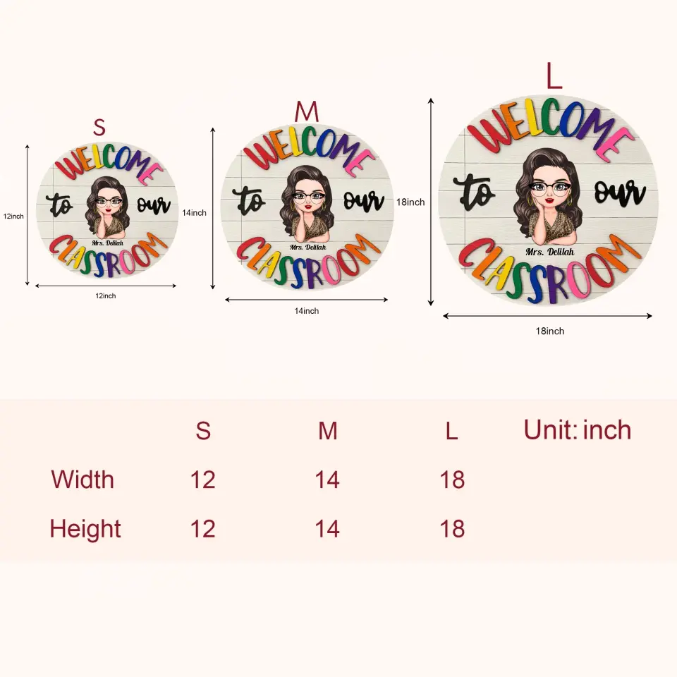 Personalized Custom Door Sign - Welcoming, Birthday, Teacher's Day Gift For Teacher - Welcome To Our Classroom