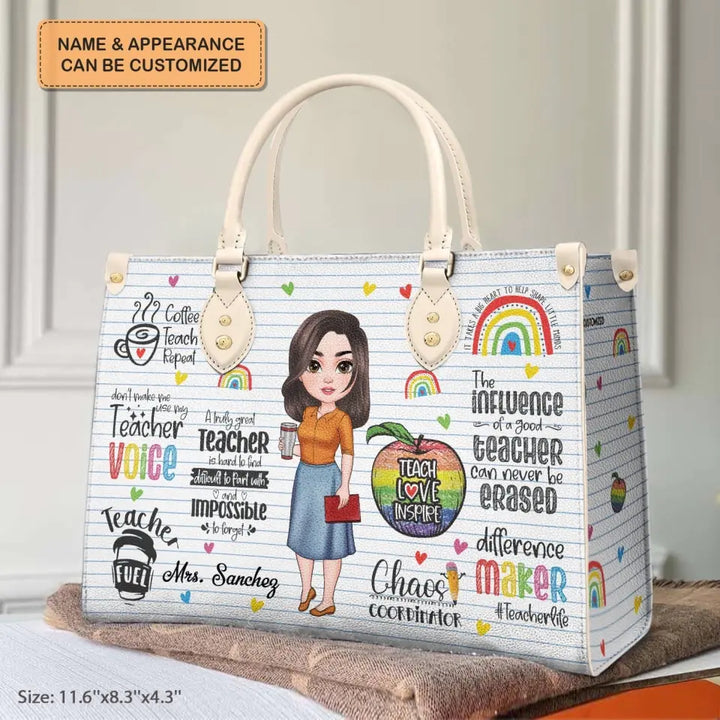 Personalized Custom Leather Bag - Teacher's Day Gift For Teacher - Difference Maker