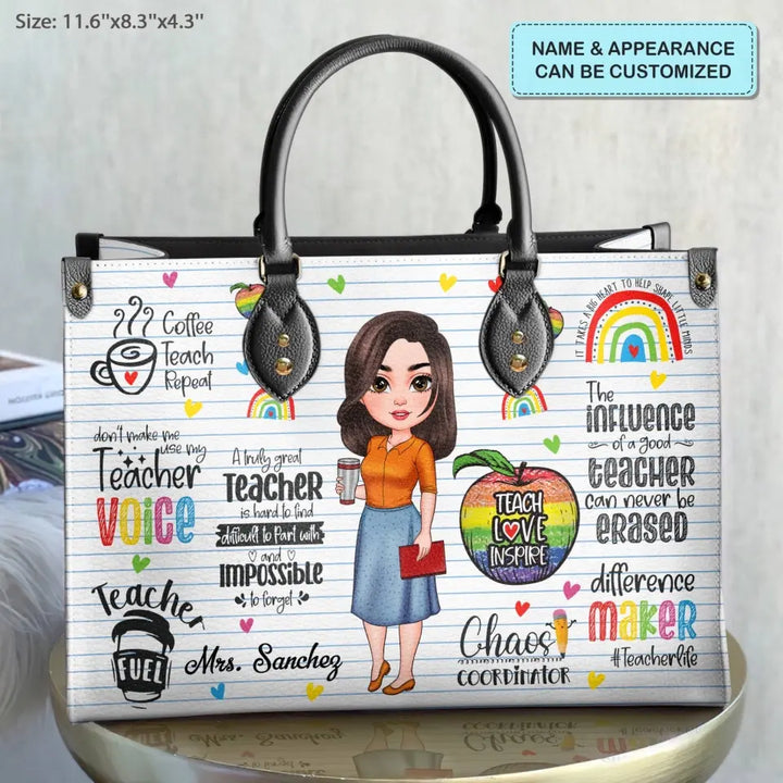 Personalized Custom Leather Bag - Teacher's Day Gift For Teacher - Difference Maker