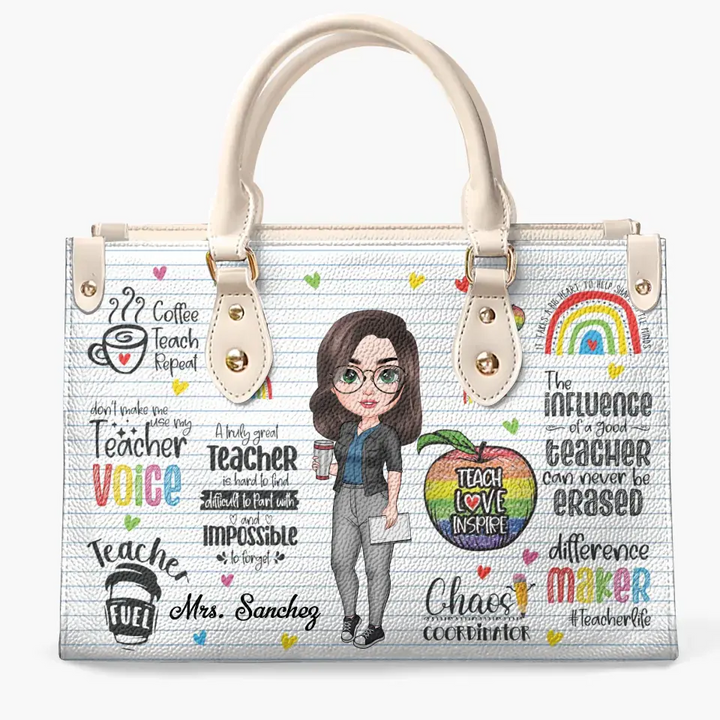 Personalized Custom Leather Bag - Teacher's Day Gift For Teacher - Difference Maker