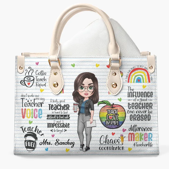 Personalized Custom Leather Bag - Teacher's Day Gift For Teacher - Difference Maker