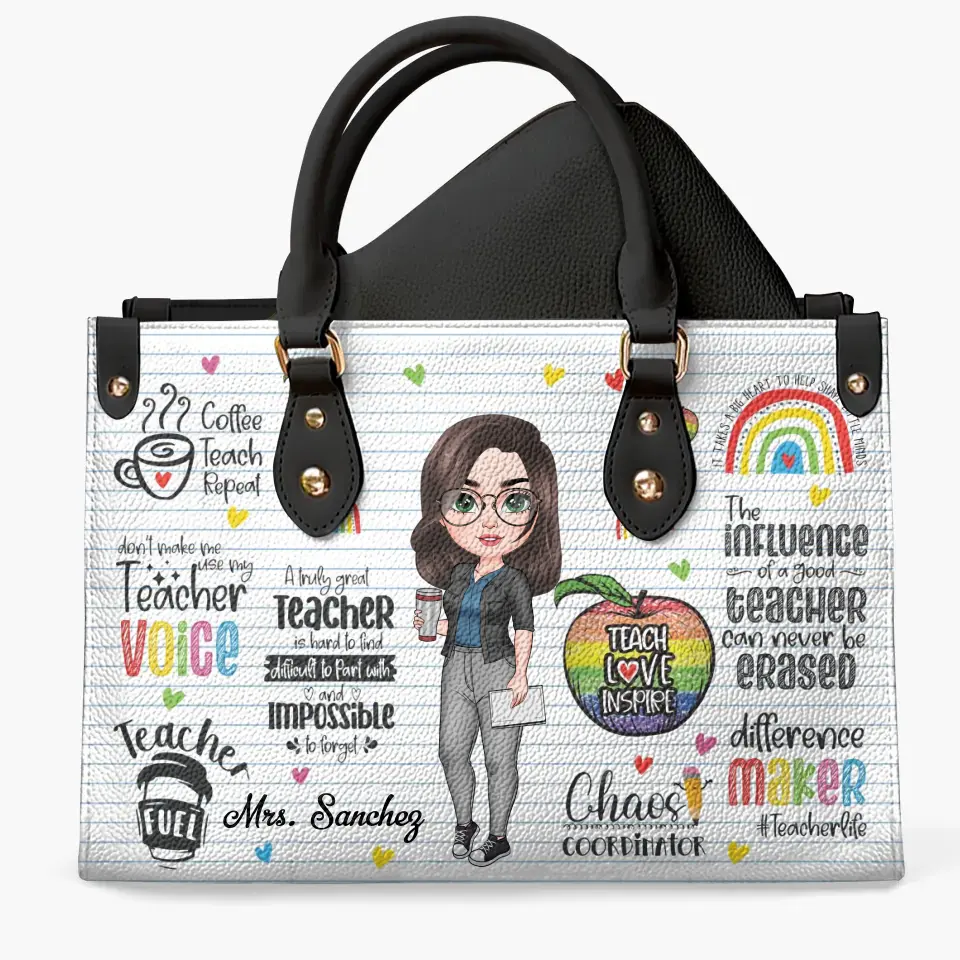 Personalized Custom Leather Bag - Teacher's Day Gift For Teacher - Difference Maker