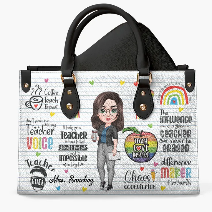 Personalized Custom Leather Bag - Teacher's Day Gift For Teacher - Difference Maker