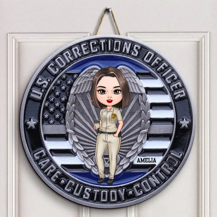 Personalized Custom Door Sign - Birthday Gift For Correctional Officer -  Care Custody Control