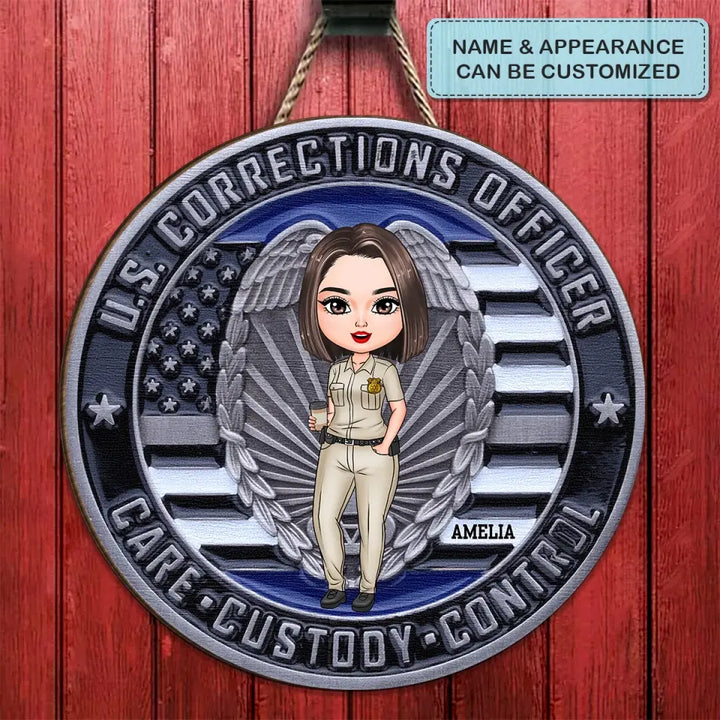 Personalized Custom Door Sign - Birthday Gift For Correctional Officer -  Care Custody Control