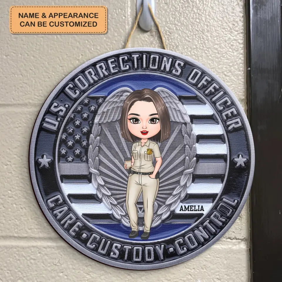 Personalized Custom Door Sign - Birthday Gift For Correctional Officer -  Care Custody Control