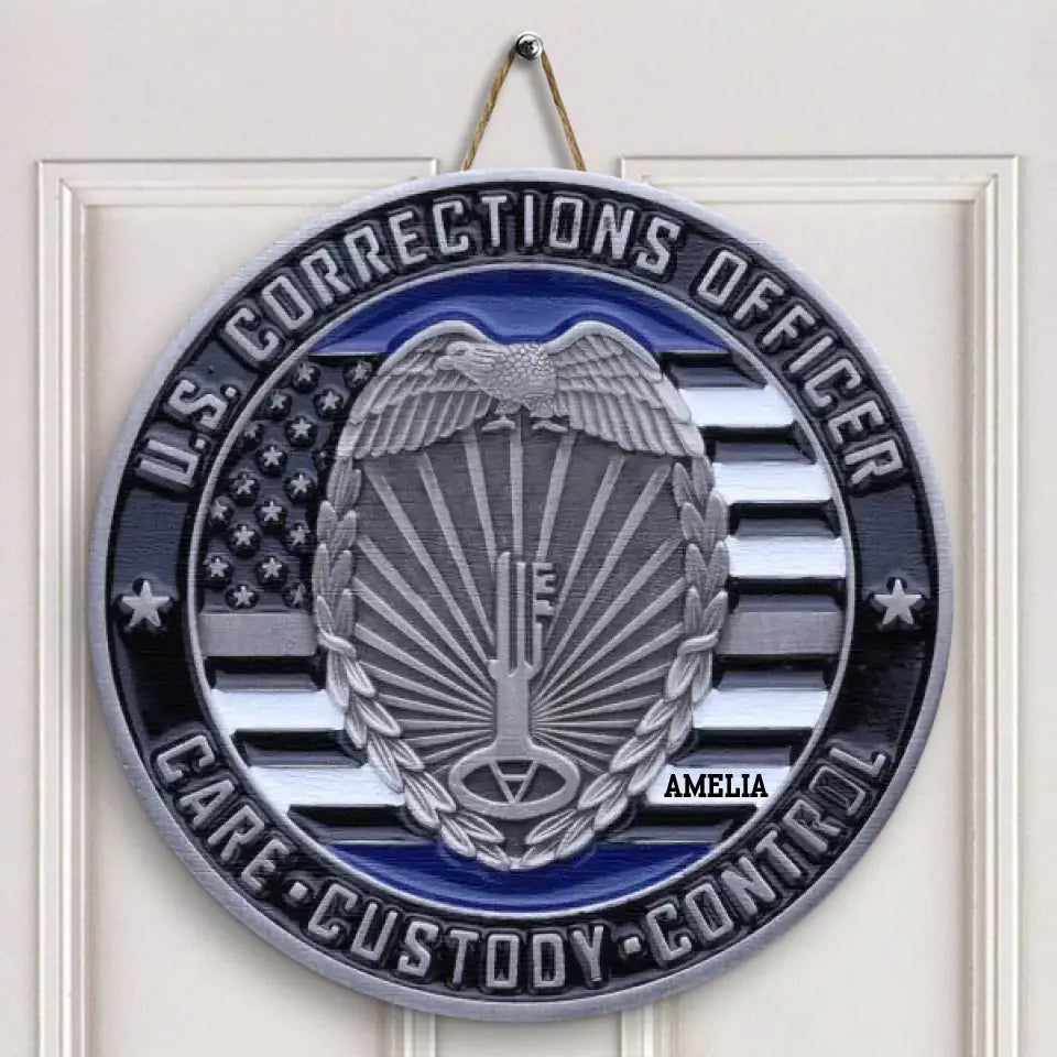 Personalized Custom Door Sign - Birthday Gift For Correctional Officer -  Care Custody Control