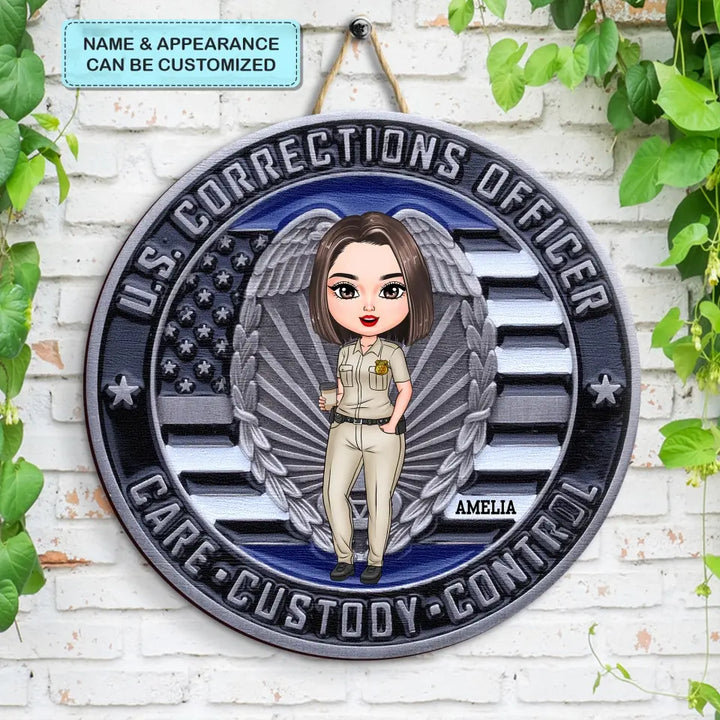 Personalized Custom Door Sign - Birthday Gift For Correctional Officer -  Care Custody Control