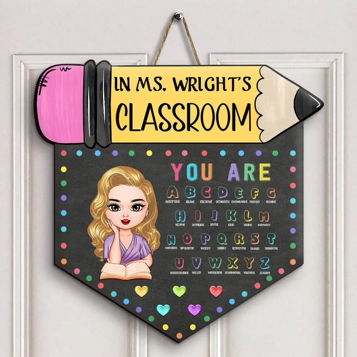 Personalized Custom Door Sign - Teacher's Day, Appreciation Gift For Teacher - You Are Helpful Kind Zealous