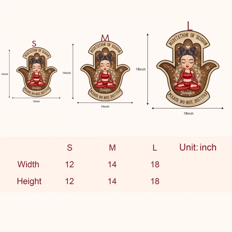 Personalized Custom Door Sign - Birthday Gift For Yoga Lover - Meditation In Session