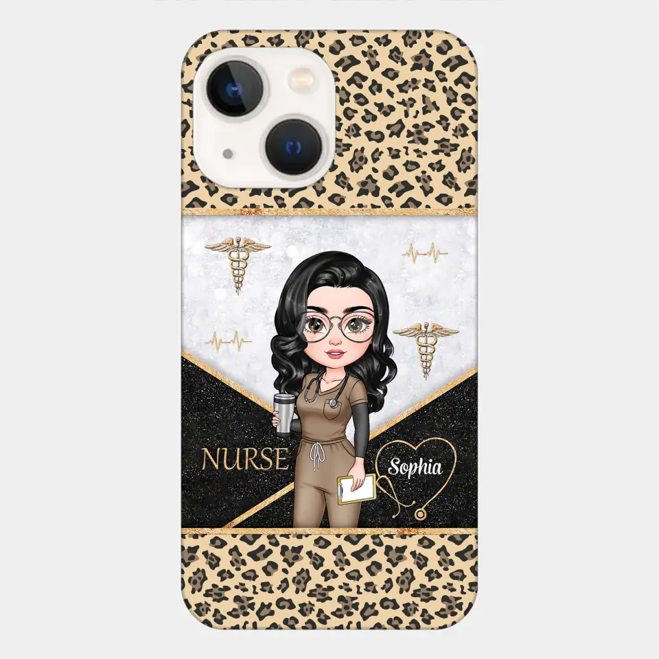 Personalized Custom Phone Case - Nurse's Day, Appreciation Gift For Nurse - Nurse Life Leopard