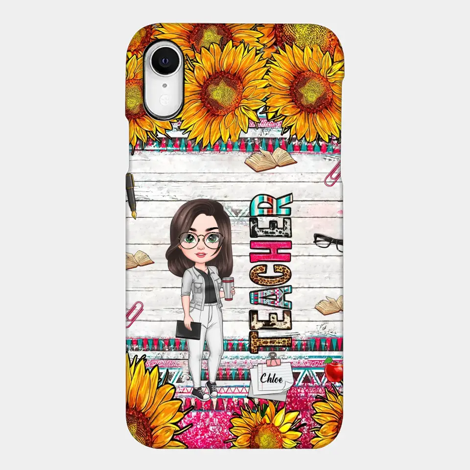 Personalized Custom Phone Case - Teacher's Day, Appreciation Gift For Teacher - Sunflower Teacher