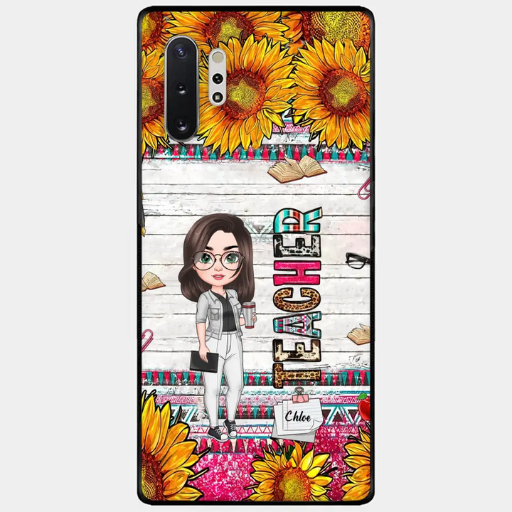 Personalized Custom Phone Case - Teacher's Day, Appreciation Gift For Teacher - Sunflower Teacher