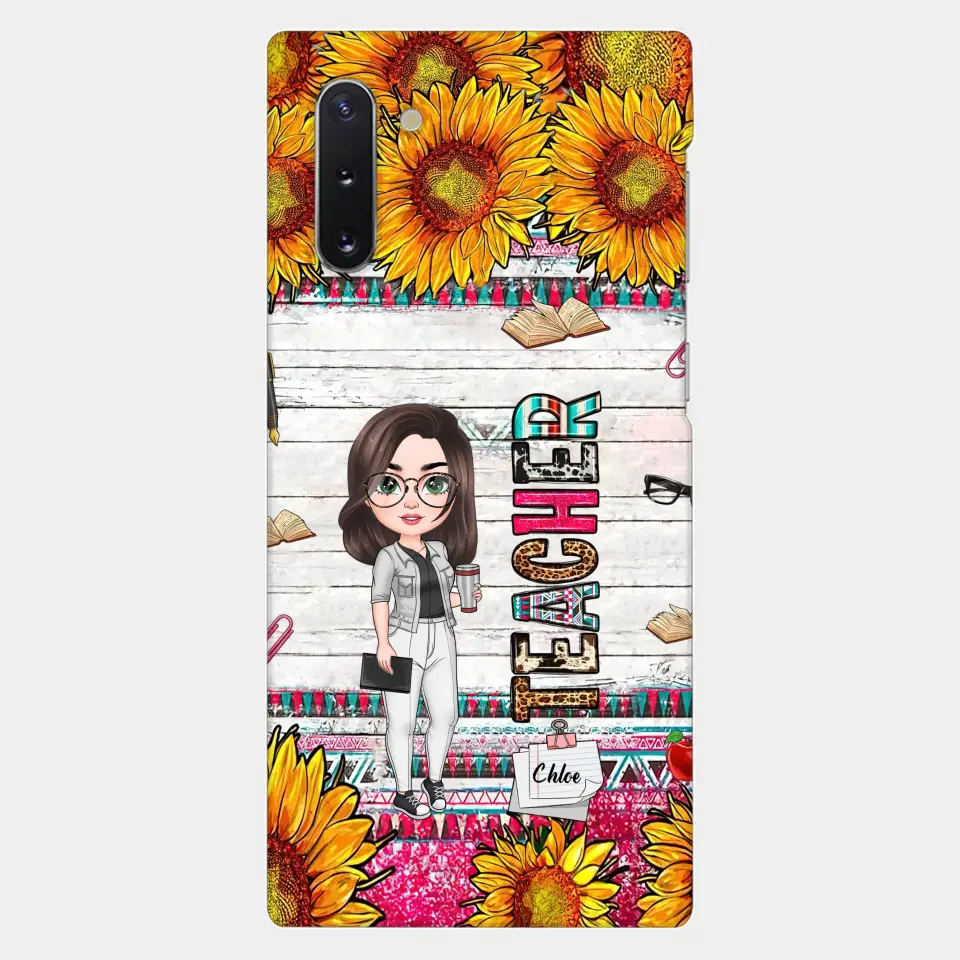 Personalized Custom Phone Case - Teacher's Day, Appreciation Gift For Teacher - Sunflower Teacher