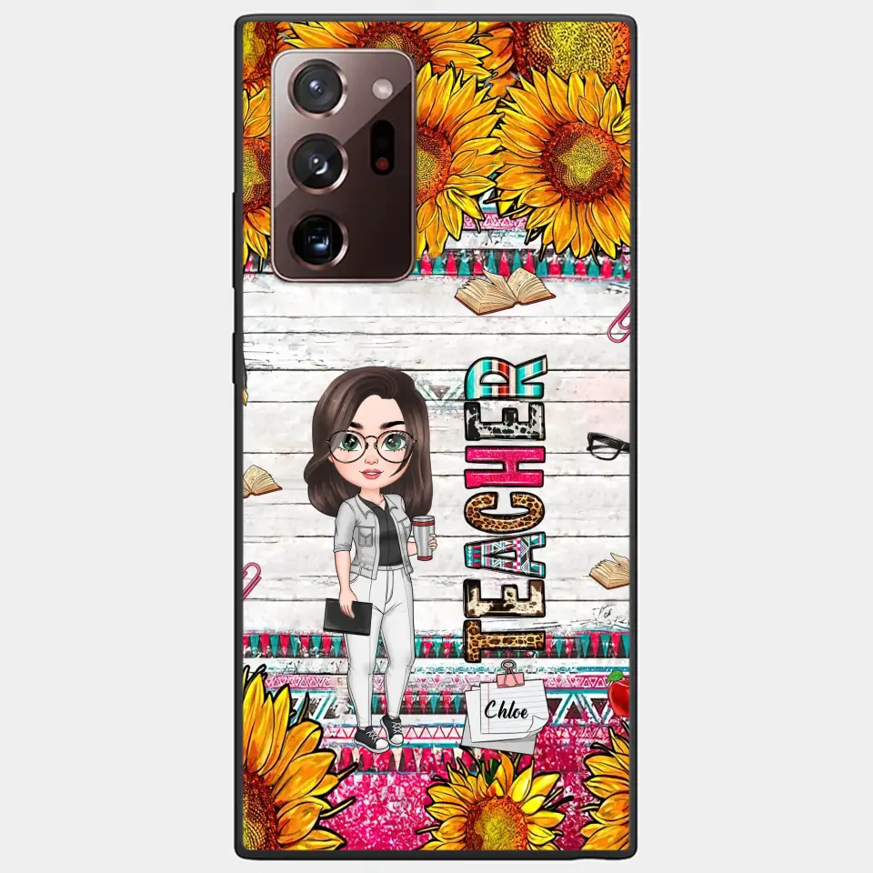 Personalized Custom Phone Case - Teacher's Day, Appreciation Gift For Teacher - Sunflower Teacher