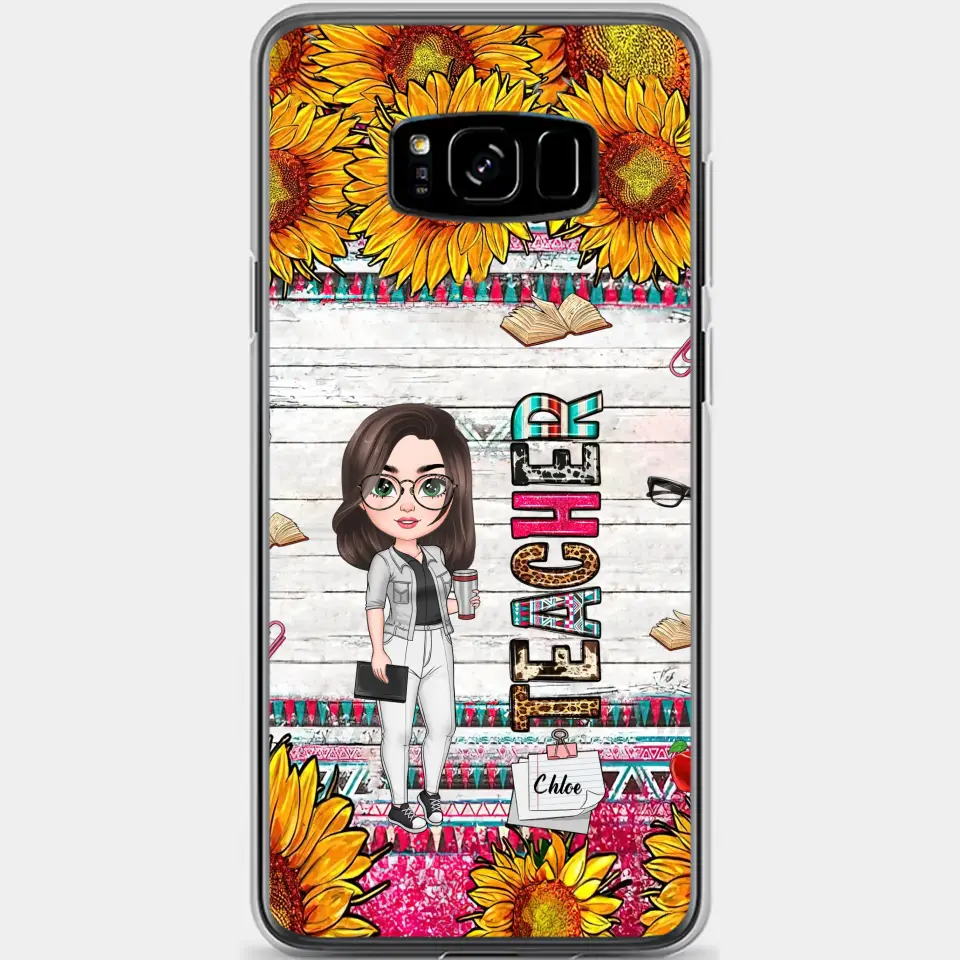 Personalized Custom Phone Case - Teacher's Day, Appreciation Gift For Teacher - Sunflower Teacher