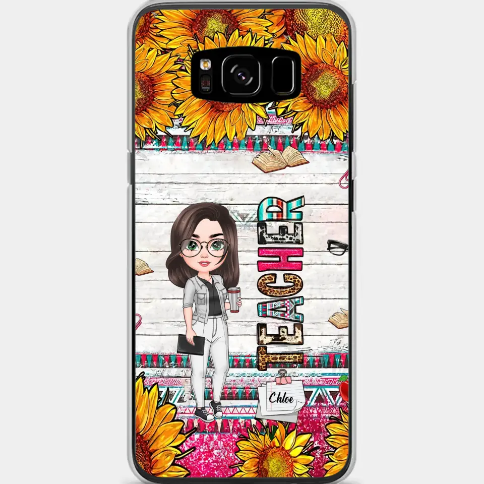 Personalized Custom Phone Case - Teacher's Day, Appreciation Gift For Teacher - Sunflower Teacher