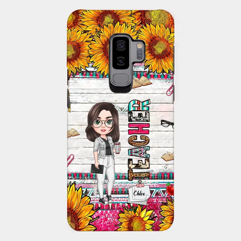 Personalized Custom Phone Case - Teacher's Day, Appreciation Gift For Teacher - Sunflower Teacher