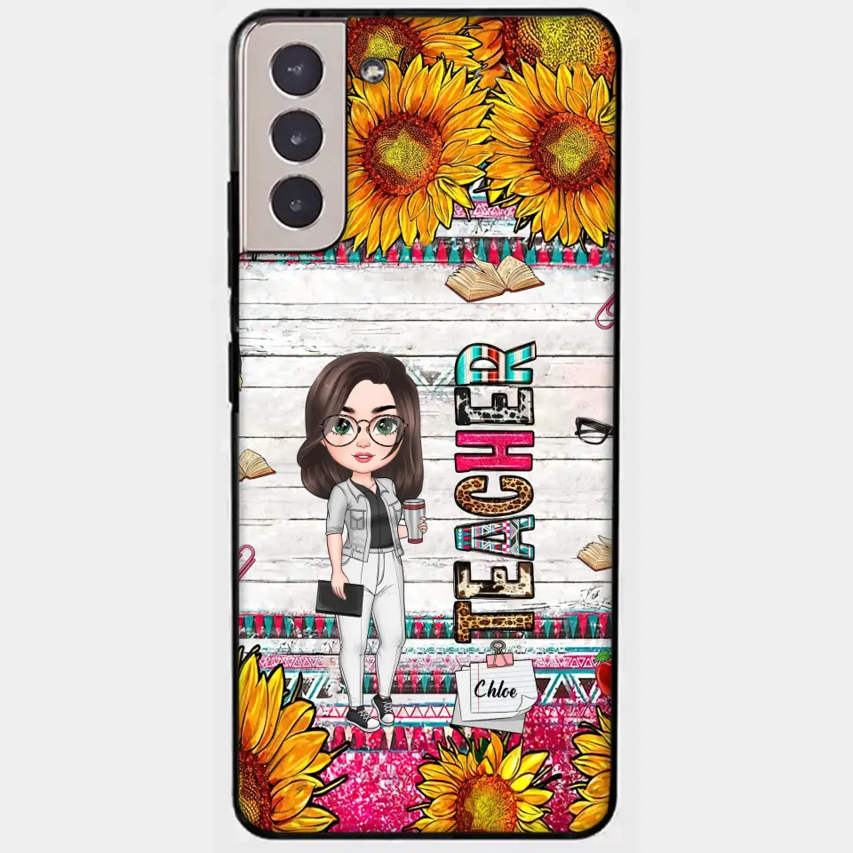Personalized Custom Phone Case - Teacher's Day, Appreciation Gift For Teacher - Sunflower Teacher