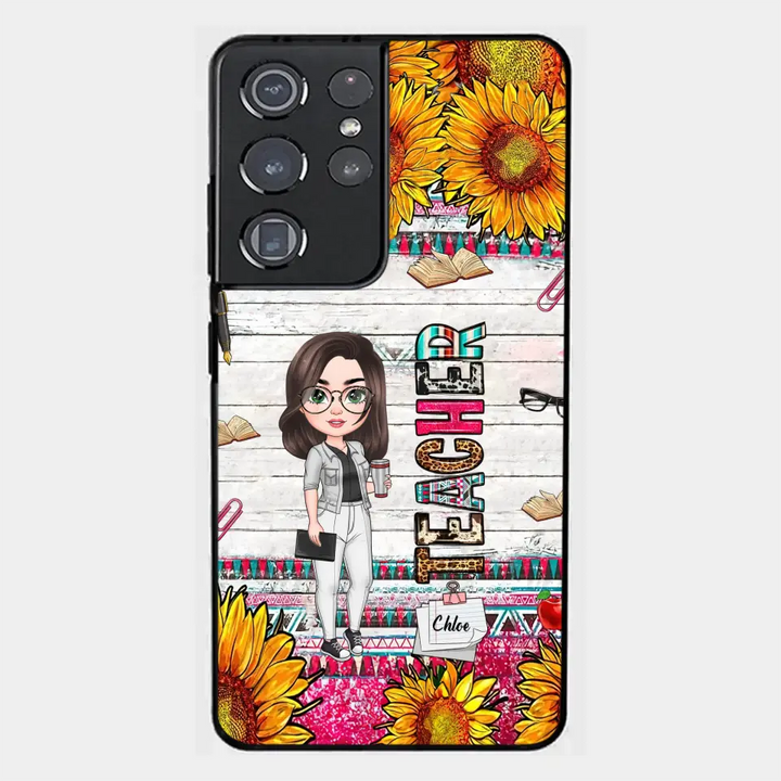 Personalized Custom Phone Case - Teacher's Day, Appreciation Gift For Teacher - Sunflower Teacher