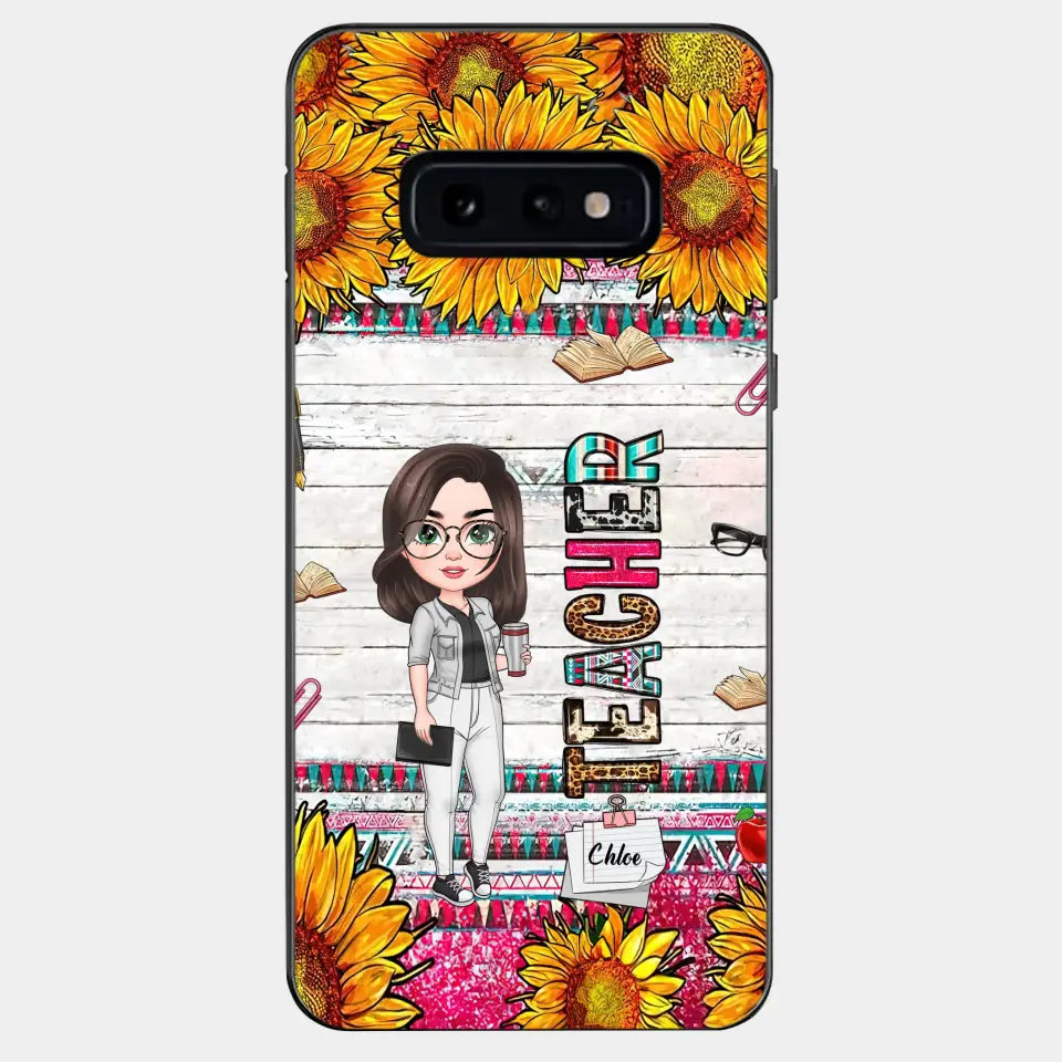 Personalized Custom Phone Case - Teacher's Day, Appreciation Gift For Teacher - Sunflower Teacher