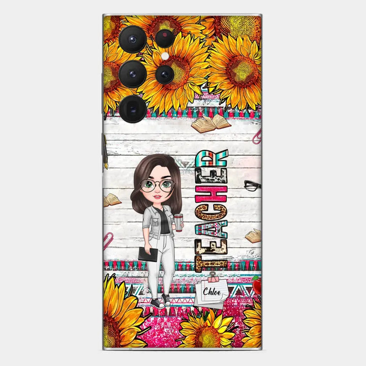 Personalized Custom Phone Case - Teacher's Day, Appreciation Gift For Teacher - Sunflower Teacher