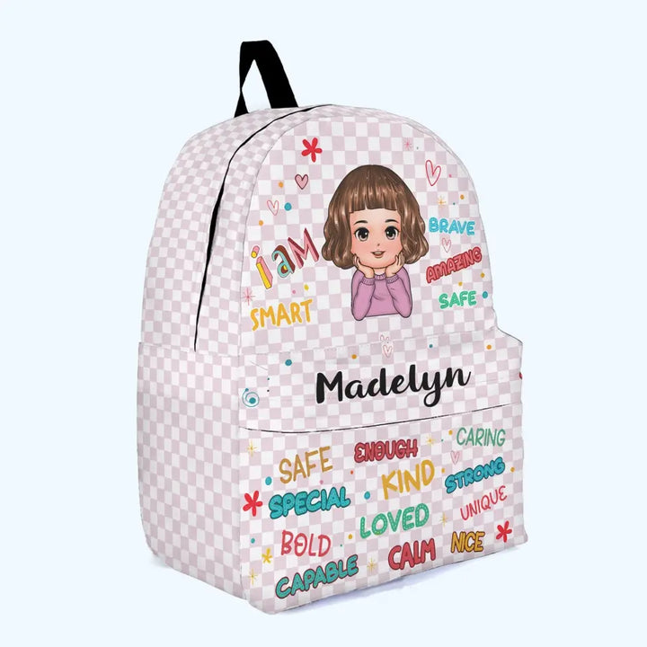 Personalized Custom Backpack - Back To School Gift For Kindergarten, Pre-K, 1st Grade, 2nd Grade, 3rd Grade, 4th Grade, 5th Grade Kid - I Am Smart Brave