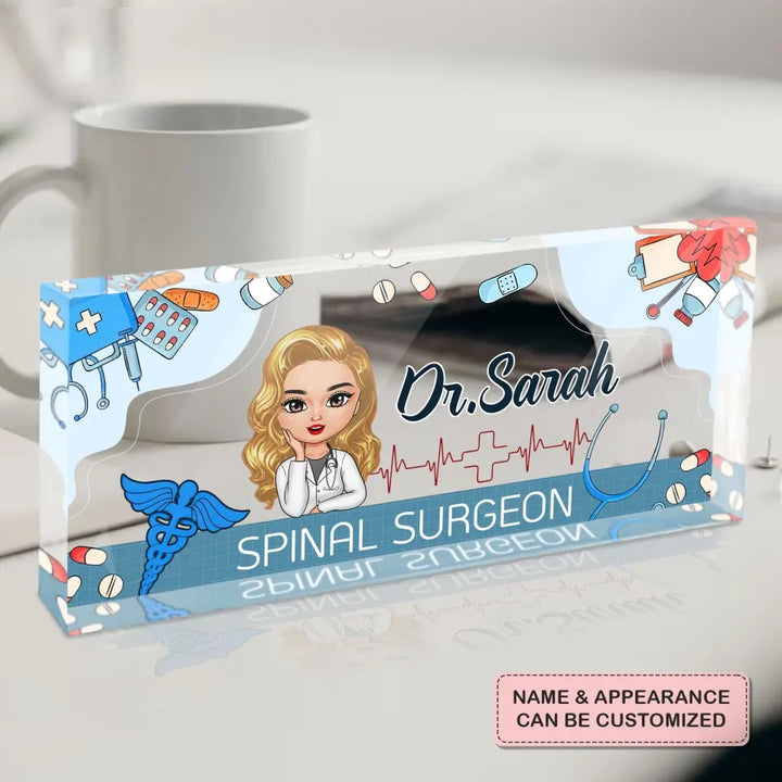 Personalized Custom Desk Plate - Nurse's Day, Appreciation Gift For Nurse, Doctor - Welcome To My Office  Desk Plate