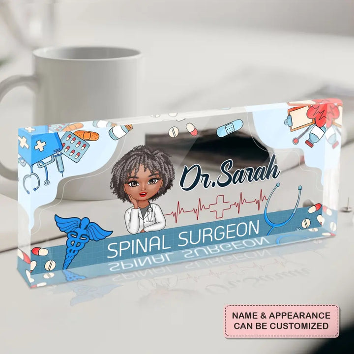 Personalized Custom Desk Plate - Nurse's Day, Appreciation Gift For Nurse, Doctor - Welcome To My Office  Desk Plate