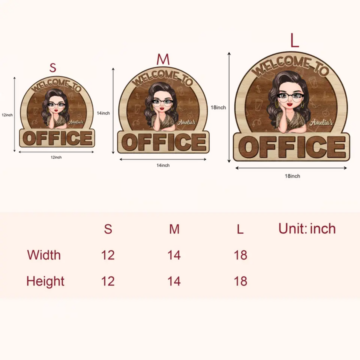 Personalized Custom Door Sign - Welcoming Gift For Office Staff, Colleague - Welcome To My Office Ver 5
