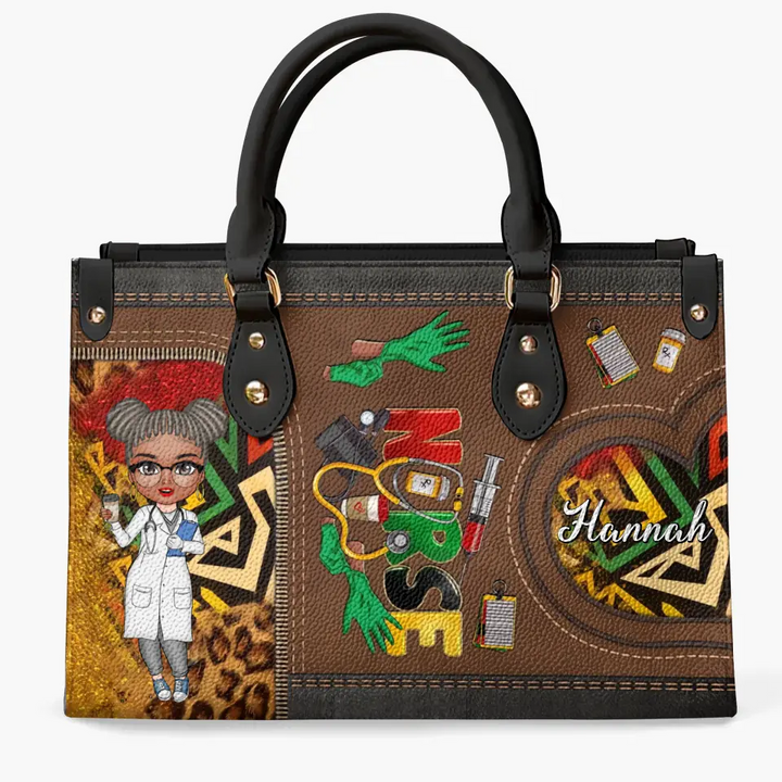 Personalized Leather Bag - Birthday, Nurse's Day, Juneteenth Gift For Nurse - Nurse Life