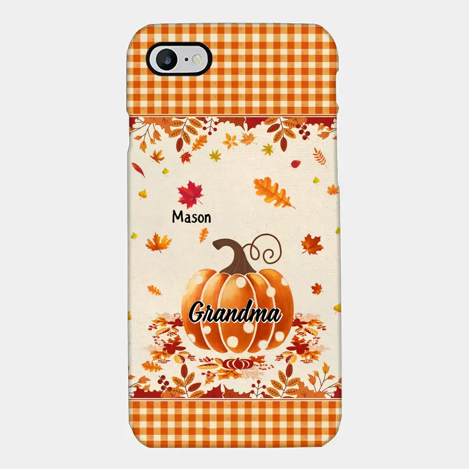 Personalized Custom Phone Case - Fall, Mother's Day Gift For Mom, Grandma - Pumpkin Grandma